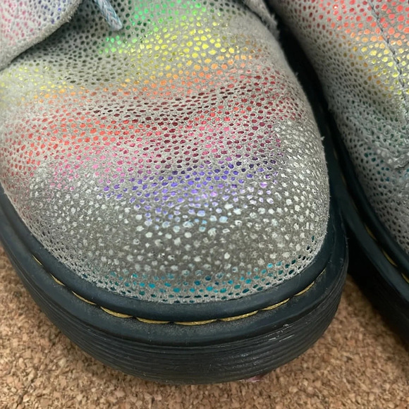Dr Martens Pascal Y Combat Boots Rainbow Metallic Leather Womens Size 5 - Picture 5 of 16